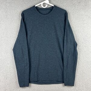 Lululemon Shirt Mens Medium Blue Surge Warm Long Sleeve Activewear Pocket